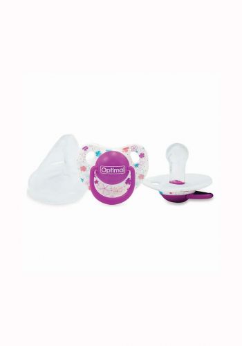 Optmial Round Nipple Silicone Pacifier With Cover (6-18m) لهاية للاطفال