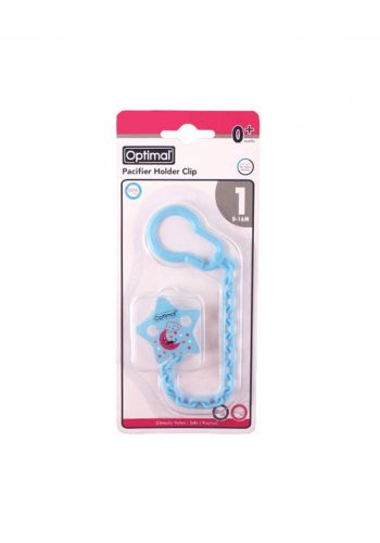 Optimal Pacifier Holder (0-6m) blue سلسلة لهاية للاطفال 