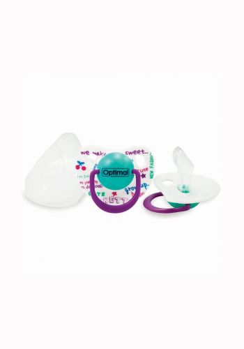 Optmial Orthodontic Nipple Silicone Pacifier With Cover (0-6m) لهاية للاطفال