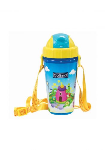 Optimal Silicone Spout Bottle250ML (+12) Blue قدح شرب الماء مع غطاء للاطفال 