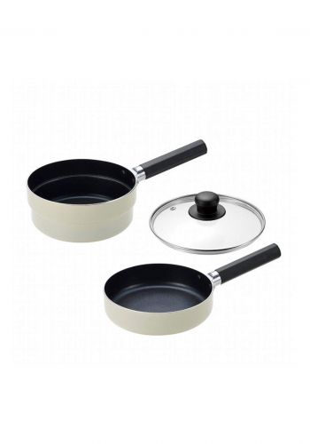 Pearl Metal Coocking Set سيت مقلاة وقدر بغطاء زجاجي من بيرل ميتال 