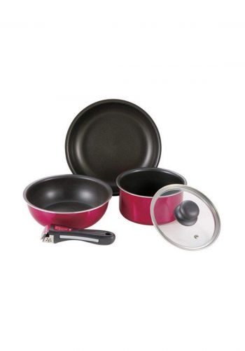 Pearl Metal Coocking Set سيت مقلاة  وقدر بغطاء زجاجي من بيرل ميتال 