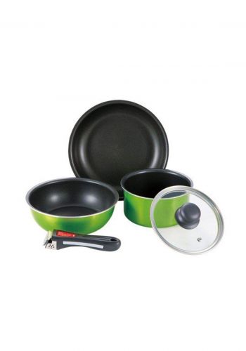 Pearl Metal Coocking Set سيت مقلاة  وقدر بغطاء زجاجي من بيرل ميتال 