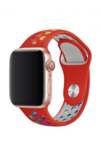 سوار سيليكون لساعة أبل Silicone Turquoise Nike Sport Apple Watch Band-Red