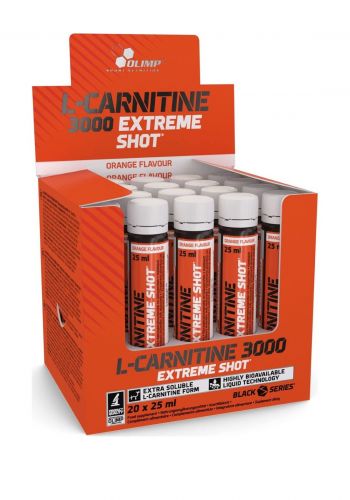 أمبولات  إل كارنتين 20 إمبولة * 25 مل من اوليمب Olimp L-carnitine 3000 Extreme Shot 