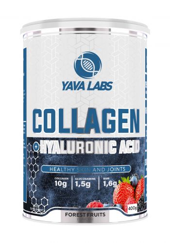 مكمل الكولاجين الغذائي بنكهة الفراولة 400 غرام من يافا لابس Yava Labs Collagen + Hyaluronic Acid Food Supplement 
