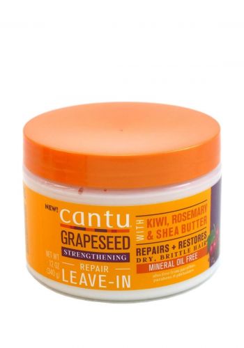 كريم للشعر التالف و الجاف و الضعيف 340 غم من كانتو Cantu Grapeseed Leave in Conditioning Cream