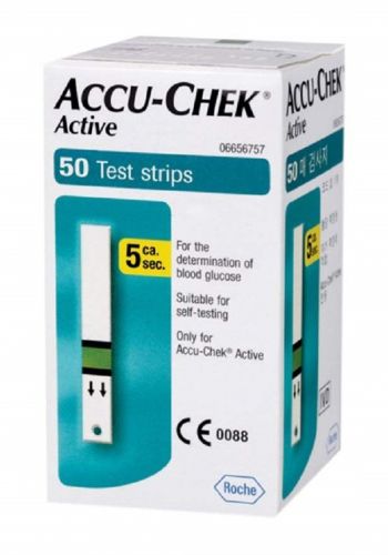 شرائط لقياس مستوى السكر في الدم 50 شريط من أكيوتشيك Accu-Chek Active Test Strips