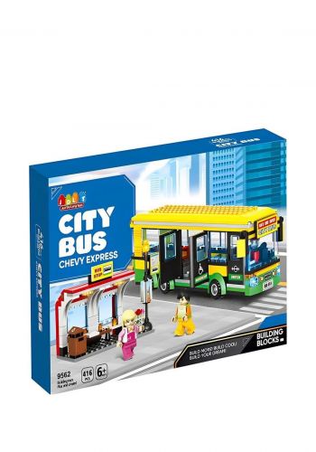 لعبة تركيب 416 قطعة من جن دا لونك تويز Jun Da Long Toys 9562 City Bus Building Blocks