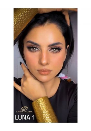 عدسات لاصقة سنوية مع محلول عدسات 120 مل رقم 001 من نورس ستار Nawras X Tiamo Lenses Solution  Luna 001 