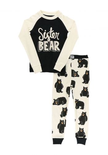 سيت بجامة بناتية باكمام طويلة من ليزي وان Lazy One Sister Bear Long Sleeve Pajama Set