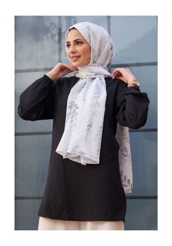 شال نسائي  قطني  ابيض اللون 