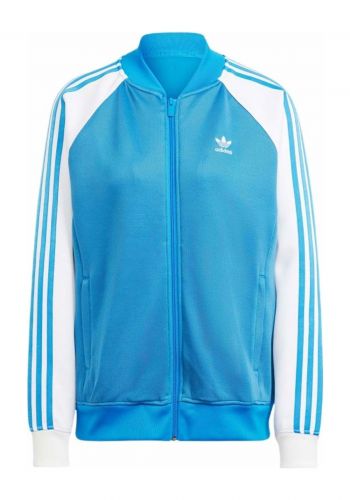 سويتر نسائي باللون السمائي من اديداس Adidas Adicolor Classics Oversized SST Track Jacket