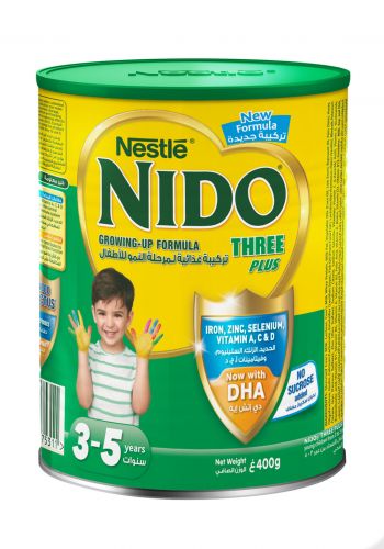 Nestle Nido Three Plus حليب نيدو تركيبة النمو للأطفال الصغار 3-5 سنوات 400 غم