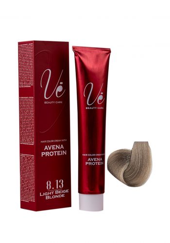 صبغة شعر مع اوكسجين لون اشقر بيج فاتح رقم  ( 8.13 ) من في Ve Hair Color 8.13 Light Beige Blonde