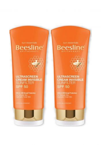 سيت كريم واقي شمسي لجميع أنواع البشرة   2 قطع * 50 مل من بيزلين Beesline Ultrascreen Cream Transparent Sunscreen SPF 50