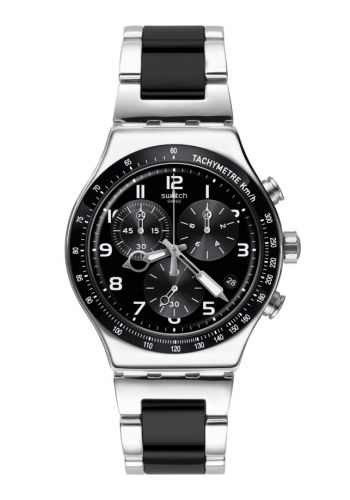 ساعة رجالية فضيةو سوداء اللون من سواج Swatch YVS441G Men's Watch 