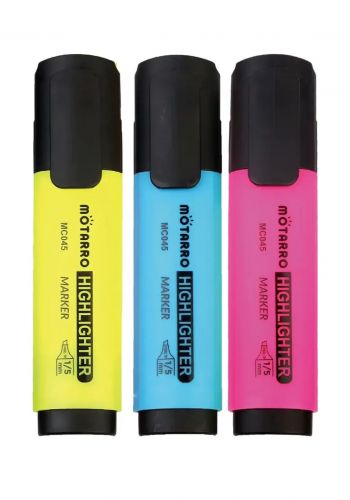 سيت اقلام هايلايتر 3 قطع  من موتارو Motarro MC045-13 Highlighter