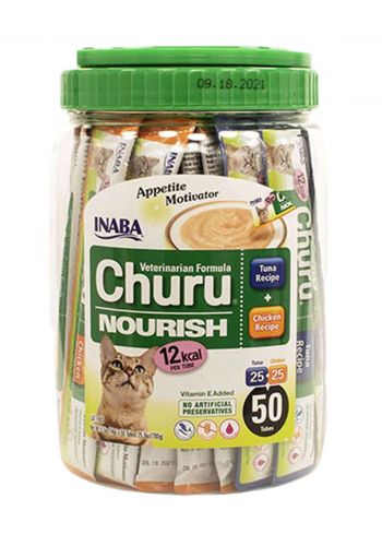 مكافئات للقطط فاتحة للشهية 50×14 غرام من إينابا Inaba Churu Nourish Veterinary Formula Appetite Motivator Tuna & Chicken
