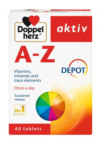 مكمل غذائي متعدد الفيتامينات 40 قرص من دوبلهيرز DoppelHerz Aktiv A-Z Depot 