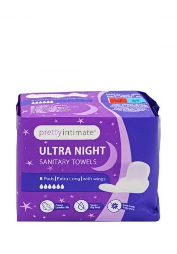فوط صحية ليلية للنساء 8 قطع من بريتي Pretty Intimate Ultra Night Sanitary Towels