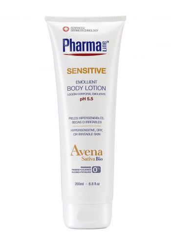 لوشن الجسم المرطب والمعالج لمشاكل البشرة الحساسة 200 مل من فارمالاين PharmaLine Emollient Body Lotion Tube Atopic