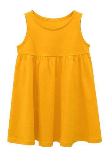 فستان بناتي اصفر اللون 