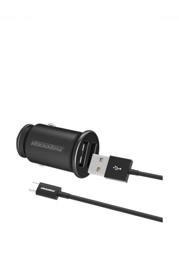 شاحن سيارة سريع ثنائي المخرج RockRose RRCCC01 12W Dual Port Fast Car Charger  ( 4288 ) 