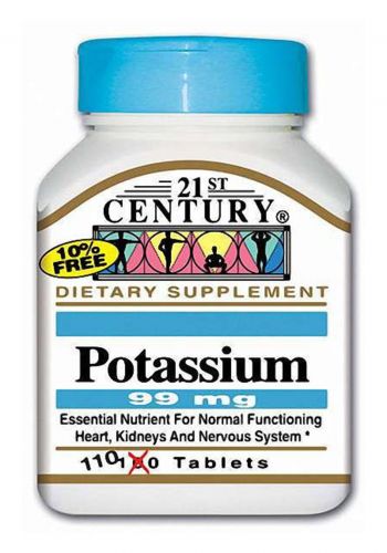 أقراص البوتاسيوم 99 مجم من 21 سينتري  110 قرص 21st Century Potassium Gluconate 99 mg