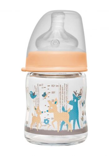 رضاعة زجاجية للاطفال  120 مل من نيب الالمانية Nip Glass Wide - Neck Bottle +0m 