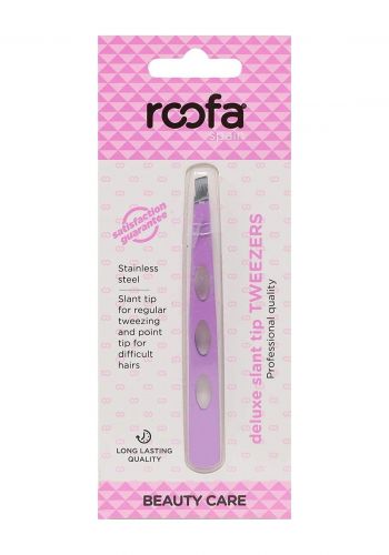 ملقط للحواجب بحافة مائلة من روفا Roofa Deluxe Slant Tip Tweezers