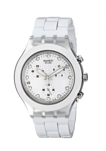 ساعة نسائية بيضاء اللون من سواج Swatch SVCK4045AG Women's Watch