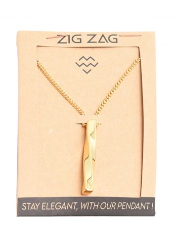 قلادة ستيل لكلا الجنسين ذهبية اللون من زك زاك Zig Zag Necklace 