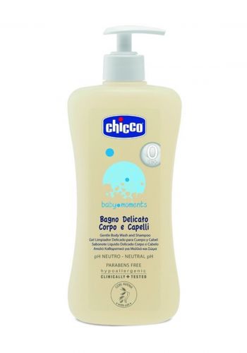 Chicco Baby Moments Body Wash and Baby Shampoo غسول جسم و شامبو 500 مل من جيكو