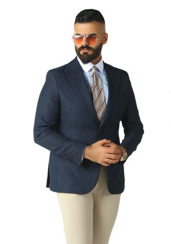 سترة رجالية باللون النيلي