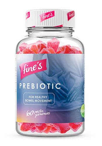 Fine's Prebiotic For Healthy Bowel Movement 60 gummies جلاتين المكمل غذائي لحركة الامعاء الصحية من فاين