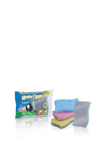 إسفنجة السليلوز للجلي  4 قطع من اريكسArix Master Clean Non-Scratch Cellulose Antibacterial Sponge Scourer