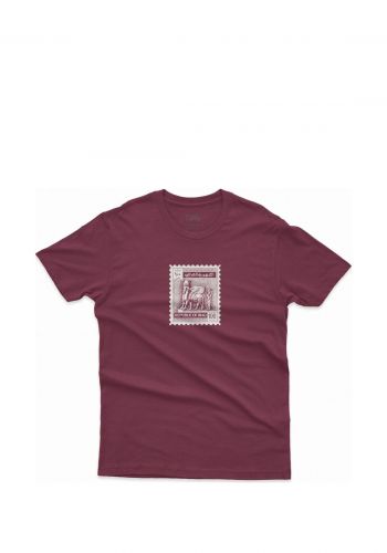 تيشيرت ستامب 100 ماروني اللون لكلا الجنسين من زقاق 13 Zuqaq13 T-shirt