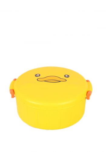 لانش بوكس بتصميم بطة مع ملعقة و شوكة 18.5*17.5*8.5 سم من ميني كود Minigood Little Yellow Duck Lunch Box 