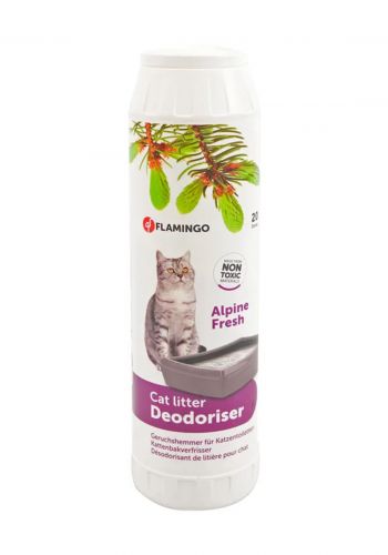مسحوق معطر روائح القطط 750 غرام من فلامنكو Flamingo Cat litter deodoriser Alpine