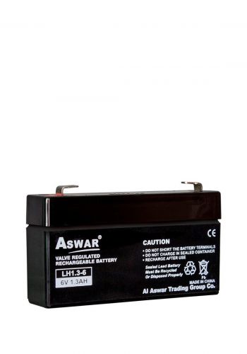 بطارية قابلة لأعادة الشحن 1.3 أمبير من أسوار Aswar AS-6V/1.3AH Valve Regulated Rechargeable Battery
