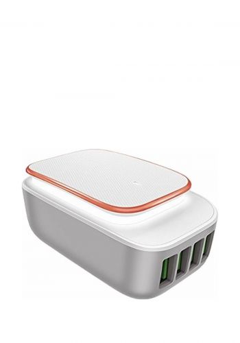 شاحن جداري 20 واط LDNIO A4405 LED Touch Lamp With 4.4 Amp 4 Port USB Auto ID Wall Travel Charger 