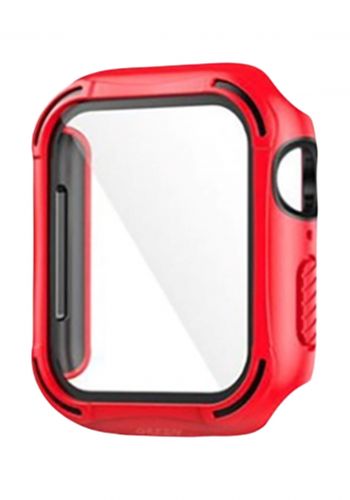 لاصق شاشة لحماية ساعة غرين ليون Green Guard Pro PC/TPU Case with Glass for Apple Watch 44mm - Red
