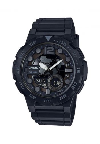 ساعة رقمية رجالية من كاسيو Casio AEQ-100W-1BVDF World Time Quartz Watch