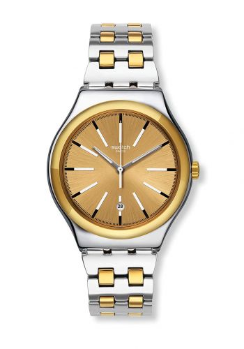 ساعة رجالية ذهبي وفضي اللون من سواج Swatch YWS421G Men's Watch 