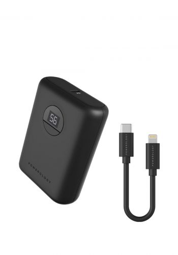 شاحن محمول مع كابل من باورلوجي Powerology Power Bank 10000mAh 20W with USB-C To Lightning Cable 0.9m