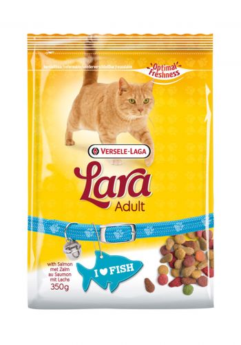طعام جاف للقطط البالغة بنكهة السلمون 350 غم من لارا Lara adult cats food