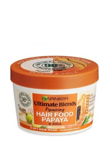 ماسك 3 في 1  للشعر الجاف والتالف بخلاصة البابايا والاملا 390 مل من غارنييه Garnier Papaya & Amla Repairing Hair Mask 