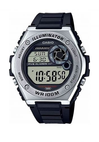 ساعة رجالية باللون الاسود والفضي من كاسيو Casio Men's Watch