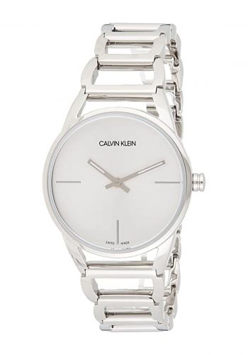 ساعة للنساء بسوار فولاذي فضي اللون من كالفن كلاين  Calvin Klein K3G23126 Women's Watch  